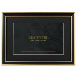 Rama foto decorativa Pufo pentru diploma, certificat, acte sau fotografie A4, design elegant negru cu auriu, 32 x 24 cm