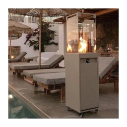 Brilagi - Șemineu exterior pe gaz FLARO GAS 142x36 cm 8kW 1xAAA bej + husă de protecție