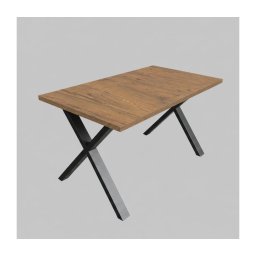 Masă extensibilă de dining DOMO, 150/190x80 cm, stejar Lefkas/negru