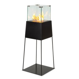 Blumfeldt Firetower, semineu cu etanol, arzator de siguranta, 250 ml/1,5 h, stingator, protectie la flacara (GDI9-Firetower BK)