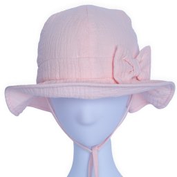 Palarie din muselina de bumbac,Culoare Pink