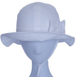 Palarie din muselina de bumbac,Culoare Alb