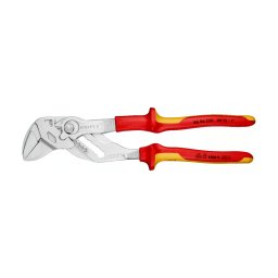 Cleste-cheie KNIPEX VDE 1000 V, reglabil, capacitate 52 mm, multifunctional pentru strangere, prindere si presare, manere multicomponent izolate, 250 mm, fabricat in Germania 86 06 250