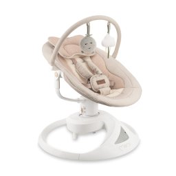 Balansoar electric pentru bebelusi cu sezut rotativ 360 grade , momi pearl - beige