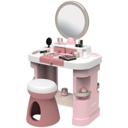 Salon de infrumusetare smoby my beauty dressing table roz cu 15 accesorii