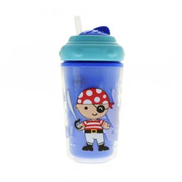 Cana anticurgere tip termos cu pai si capac pivotant Minut Baby, 240 ml, 6+