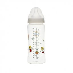Biberon Minut sticla borosilicata gat larg 300 ml 3+