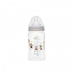 Biberon sticla borosilicat gat larg Minut Baby 180 ml 0+