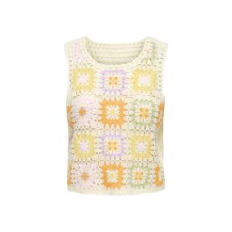ONLY Top Onlbolette Crochet Tank 15375993 11-4201 TCX cloud dancer