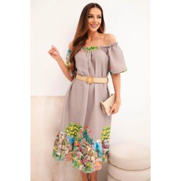 Rochie de damă Kesi cu umeri goi și curea