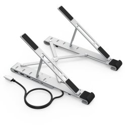 Statie multifunctionala Choetech stand pentru laptop PD / USB-C HDMI (4K / 30Hz) / 2xUSB-A / 1xUSB-C / 1xSD / 1xTF negru (HUB-M43)