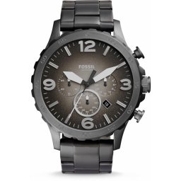 FOSSIL Ceas analogic 'NATE' gri grafit / argintiu