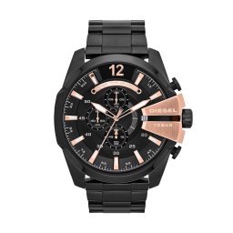 DIESEL Ceas analogic 'Mega Chief' roz pal / negru