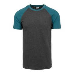 Urban Classics Tricou gri bazalt / verde petrol