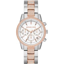 MICHAEL Michael Kors Ceas analogic 'Ritz' auriu - roz / argintiu / alb