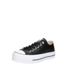 CONVERSE Sneaker low 'CHUCK TAYLOR ALL STAR LIFT PLATFORM LEATHER' negru / alb