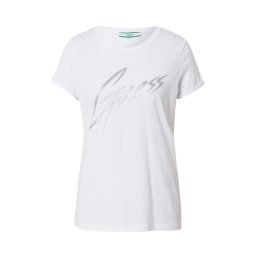 GUESS Tricou 'Ivonne' argintiu / alb