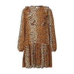 Miss Selfridge Rochie 'FRIL' bej / maro / maro închis