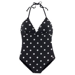 LASCANA Costum de baie întreg negru / alb