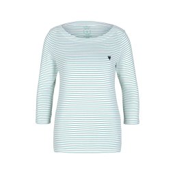 TOM TAILOR Tricou albastru noapte / verde mentă / alb