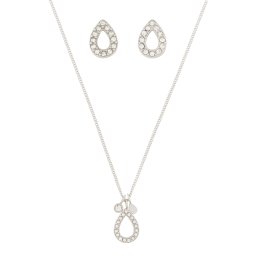 FOSSIL Set de bijuterii argintiu / transparent / alb perlat