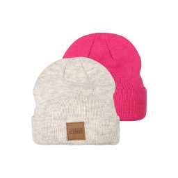Urban Classics Căciulă maro / gri amestecat / roz zmeură