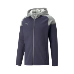PUMA Bluză cu fermoar sport 'TeamCUP' albastru marin / gri amestecat
