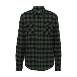 Vintage Industries Cămașă 'Harley' verde / negru