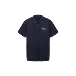 TOM TAILOR Tricou albastru închis / verde jad / alb