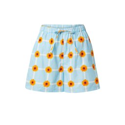 NÜMPH Pantaloni 'NUWIGA' albastru deschis / maro / galben muștar / alb