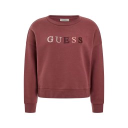 GUESS Bluză de molton 'Clara' roz pal / roșu burgundy