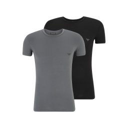 Emporio Armani Tricou gri / negru