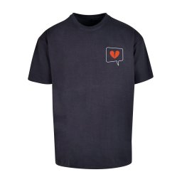 Merchcode Tricou 'Heartbreak X' bleumarin / roșu / alb