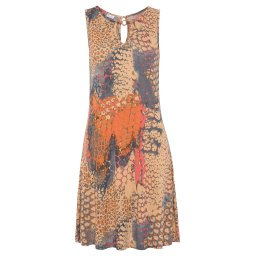 BUFFALO Rochie maro mokka / albastru violet / portocaliu / roz