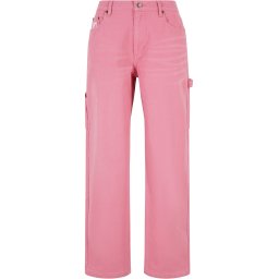 Karl Kani Pantaloni eleganți roz pitaya / alb