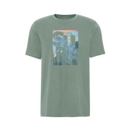 JOHN DEVIN Tricou alb kitt / azur / verde deschis / portocaliu somon