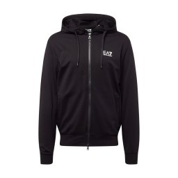 EA7 Emporio Armani Hanorac negru / alb murdar