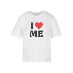 Miss Tee Tricou 'I Love Me' sângeriu / negru / alb