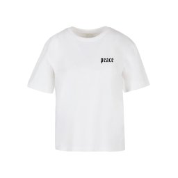 Miss Tee Tricou 'Peace Hand' gri / gri închis / negru / alb