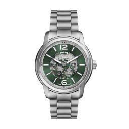 FOSSIL Ceas analogic 'Heritage' verde / argintiu