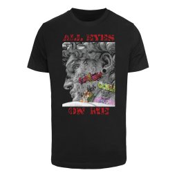 Mister Tee Tricou 'All Eyes Face Statue' gri / roşu închis / negru