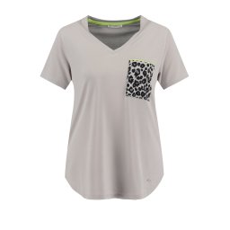 Key Largo Tricou 'Cat' maro mokka / negru / argintiu