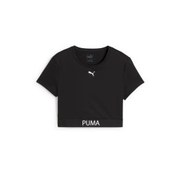 PUMA Tricou funcțional 'Strong' negru / alb murdar