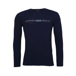 Emporio Armani Tricou bleumarin / albastru porumbel / alb