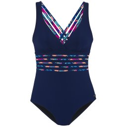 LASCANA Costum de baie întreg bleumarin / turcoaz / albastru cobalt / roz neon