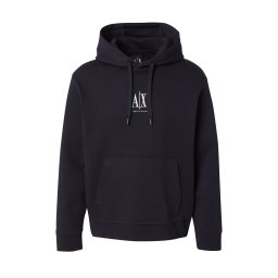 ARMANI EXCHANGE Bluză de molton albastru închis / alb