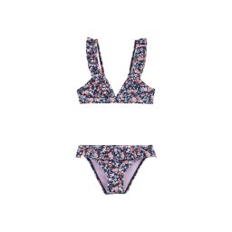 WE Fashion Costum de baie două piese albastru închis / lila / portocaliu / alb