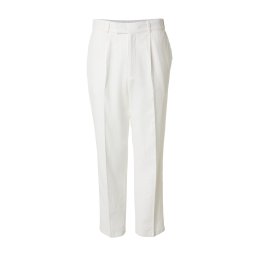 DAN FOX APPAREL Pantaloni cu dungă 'Kadir' alb