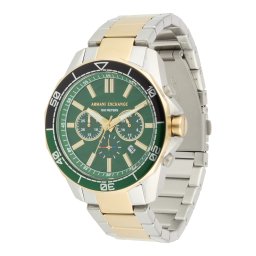 ARMANI EXCHANGE Ceas analogic auriu / verde smarald / argintiu