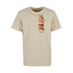 Mister Tee Tricou 'A Burger' nisipiu / galben / verde închis / roșu
